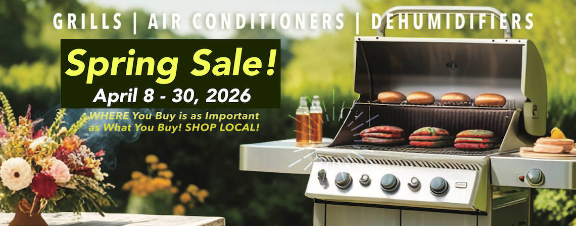 Spring Sale April 8-30, 2026: Grills, Air Conditioners, Dehumidifiers